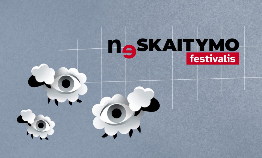 Three stylized sheep with large eyes instead of the usual image on their bodies. On the right, the inscription “Understand me!” appears on a red background.