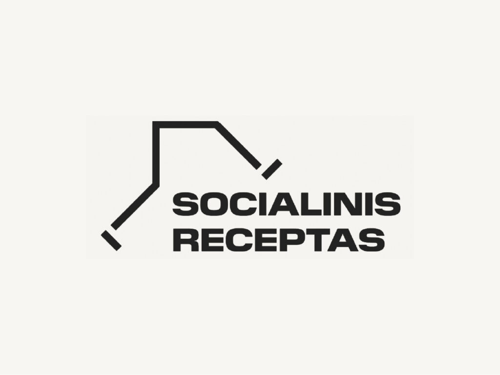 Logotipas su užrašu "Socialinis receptas".