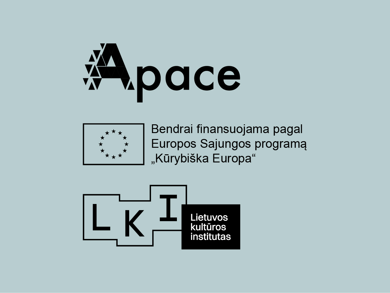 Trys logotipai: APACE, ES su prierašu: bendrai finansuojama pagal Europos Sąjungos programą 